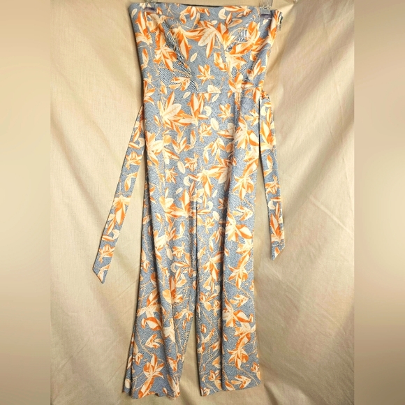 H&M Women Jumpsuit, Size 8, Color: Blue, Off white, orange - Picture 3 of 12